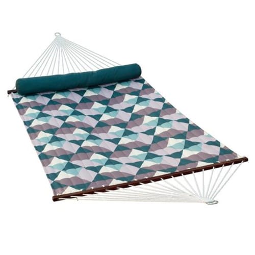 13' Quilted Hammock w/Matching Pillow - Triangle Blue