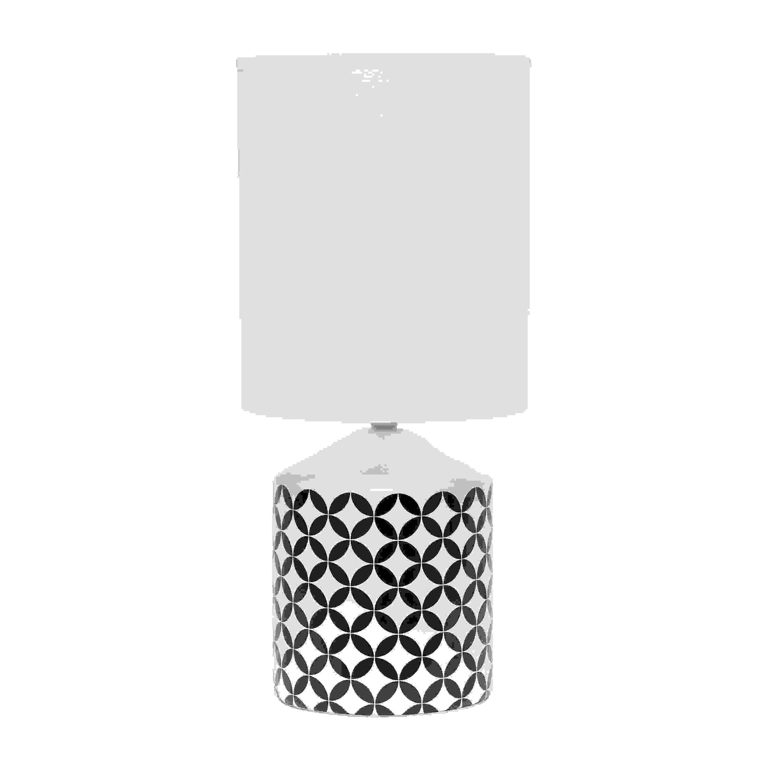 Simple Designs Fresh Prints Table Lamp, Black Coin