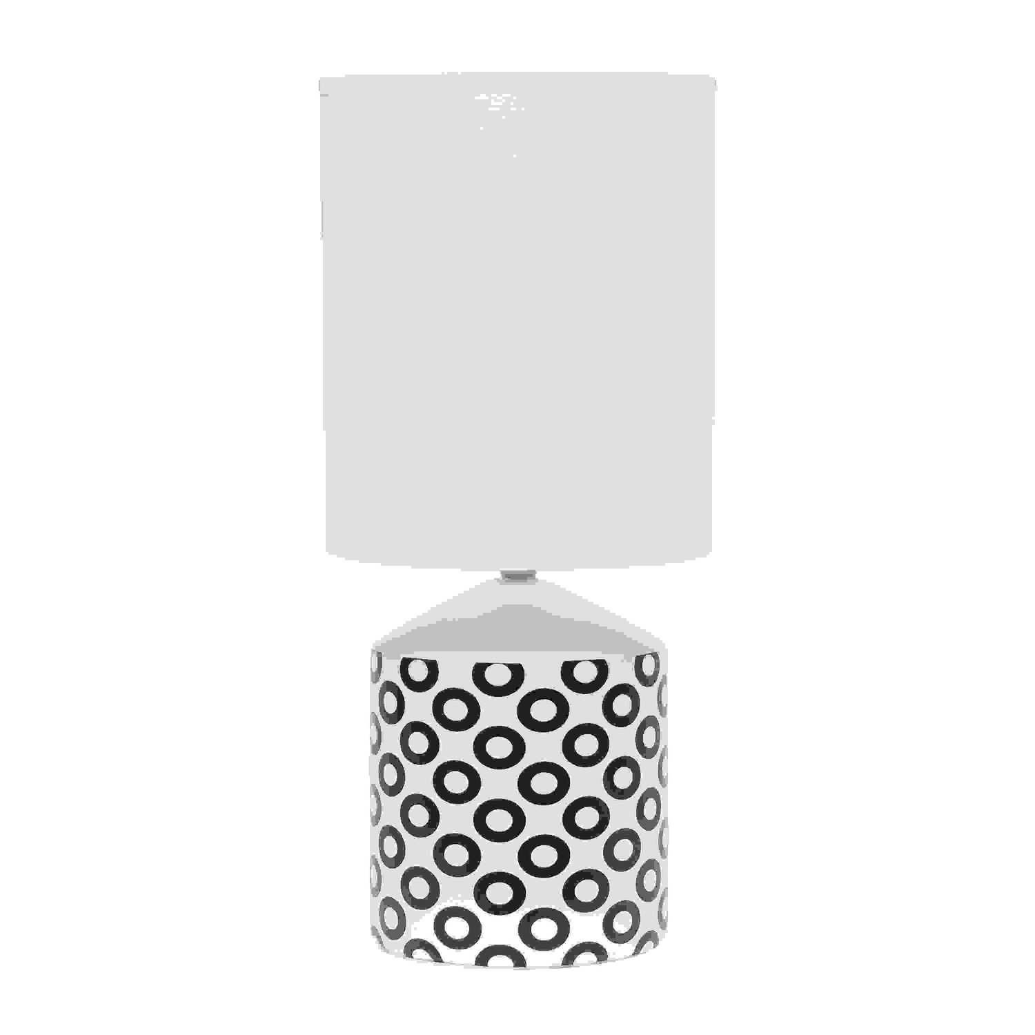 Simple Designs Fresh Prints Table Lamp, Black Ovals