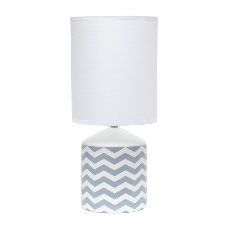 Simple Designs Fresh Prints Table Lamp, Gray Waves