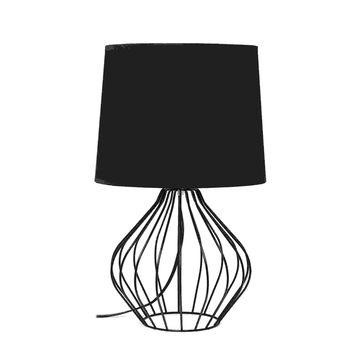 Simple Designs Geometrically Wired Table Lamp, Black