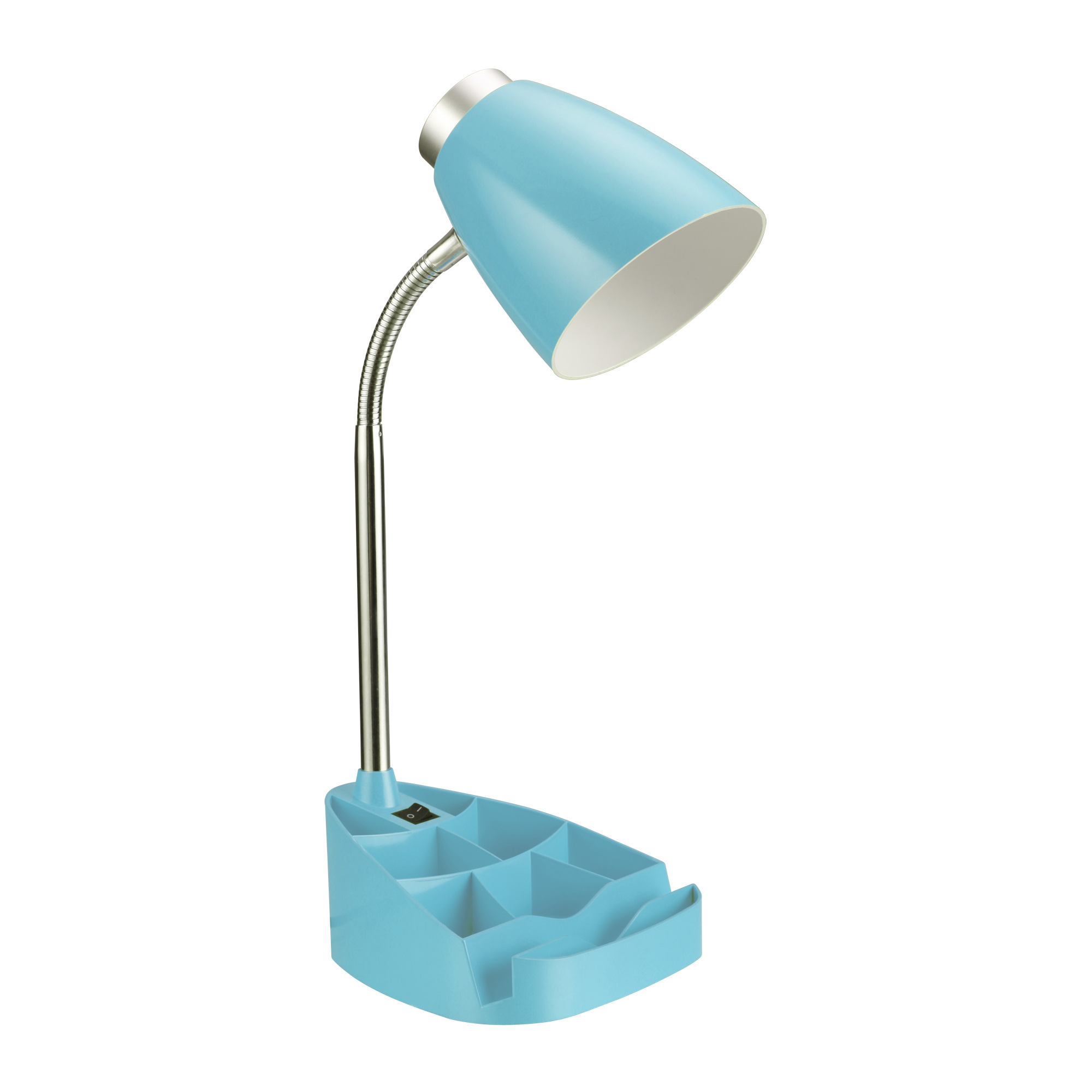 Limelights Gooseneck Organizer Desk Lamp with iPad Tablet Stand Book Holder, Blue