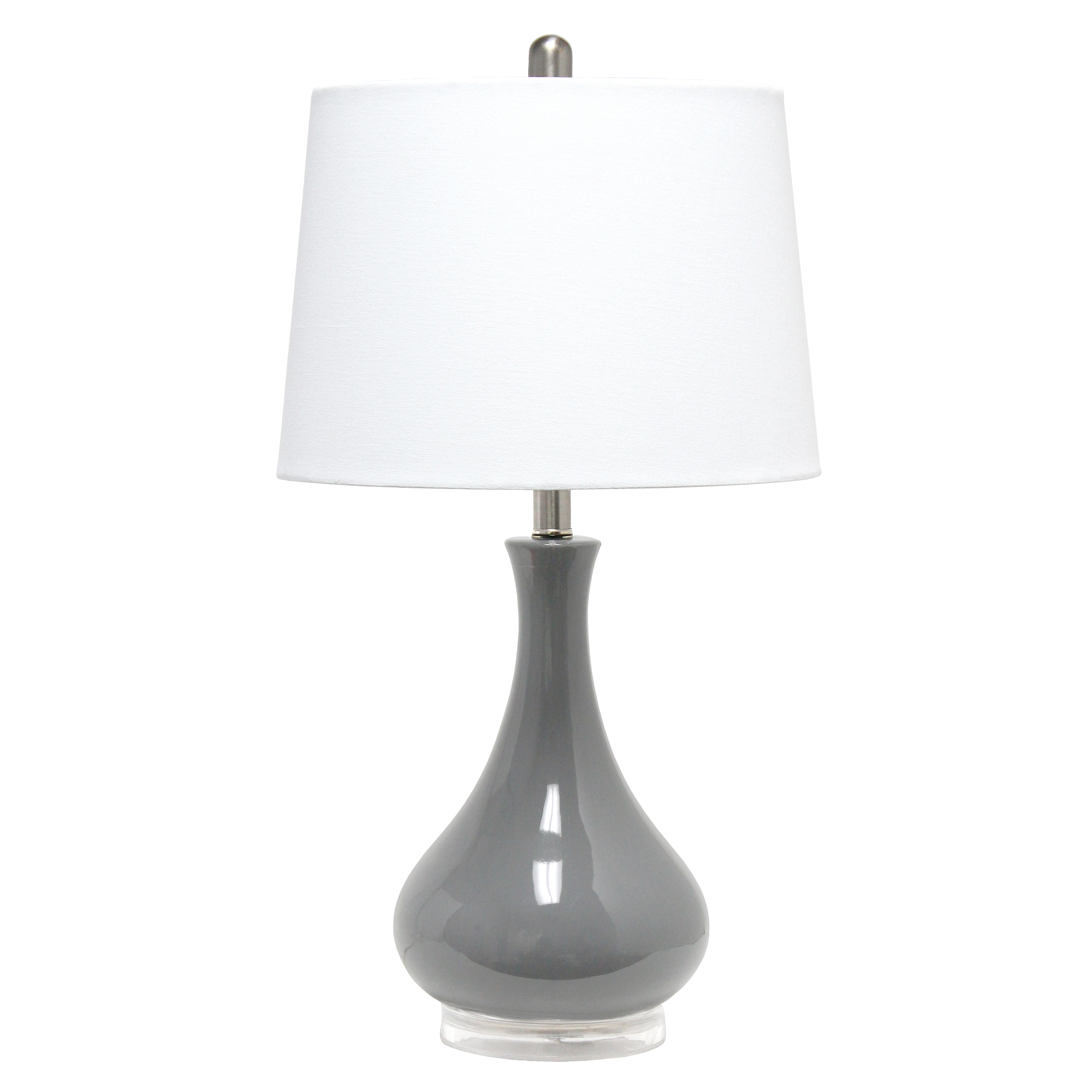 Lalia Home Droplet Table Lamp with Fabric Shade, Gray