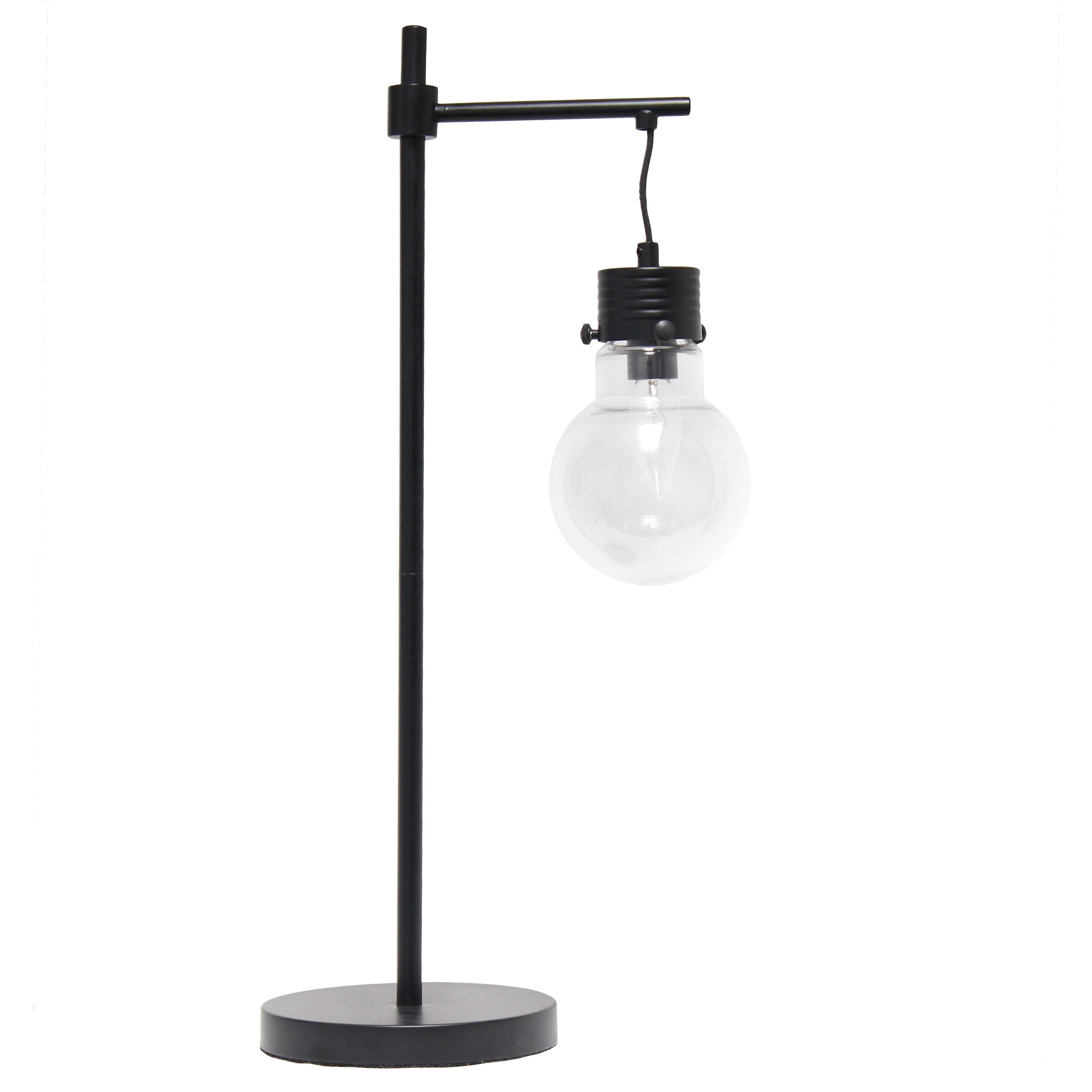 Lalia Home Black Matte 1 Light Beacon Table Lamp with Clear Glass Shade