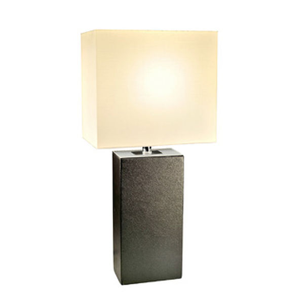 Elegant Designs Modern Black Leather Table Lamp