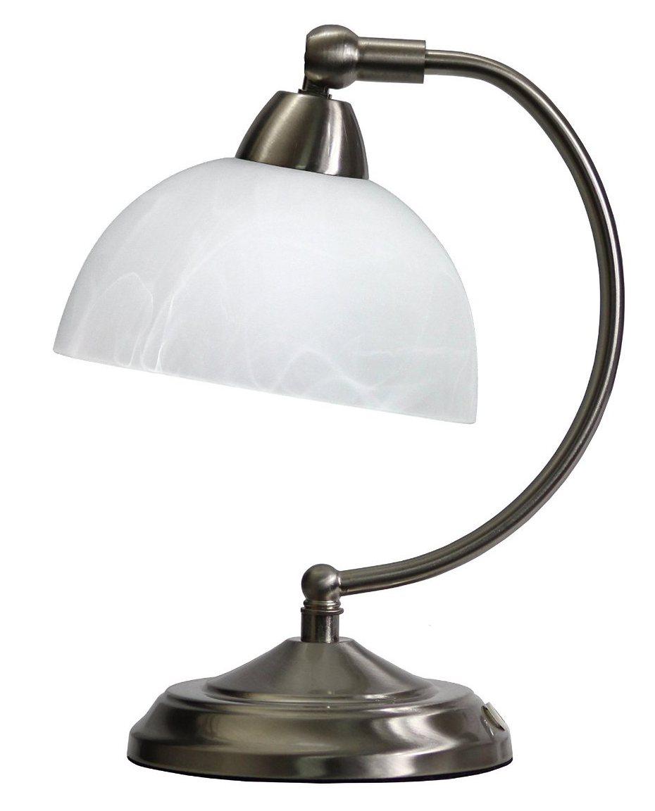 Elegant Designs Mini Modern Bankers Desk Lamp with Touch Dimmer Control Base Brushed Nickel