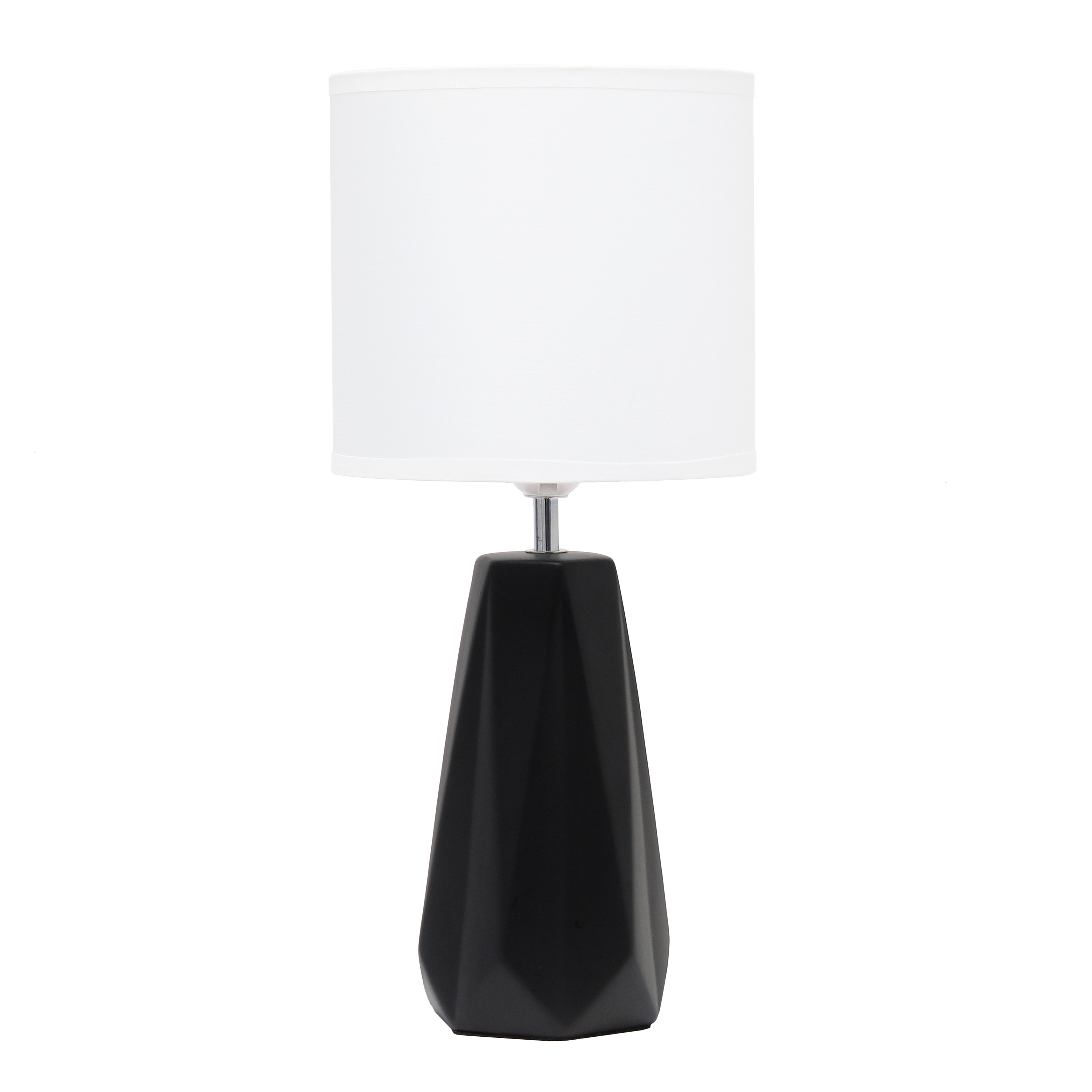 Simple Designs Ceramic Prism Table Lamp, Black