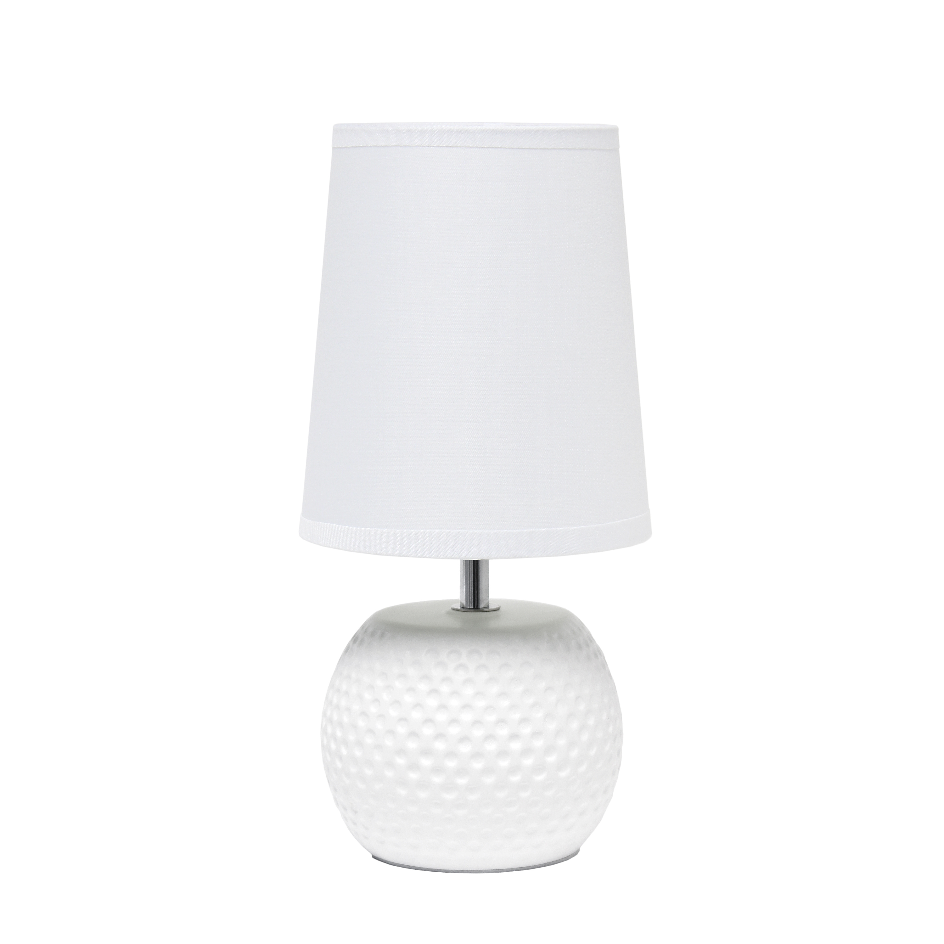 Simple Designs Studded Texture Ceramic Table Lamp, White