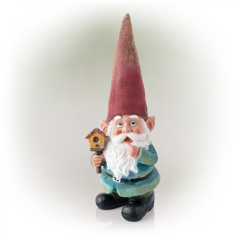 Gnome Holding a Birdhouse Statue