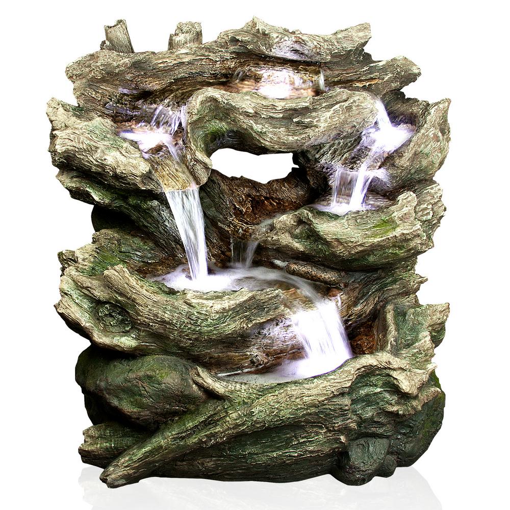 Rainforest Tiered Fountain with White LED Lights