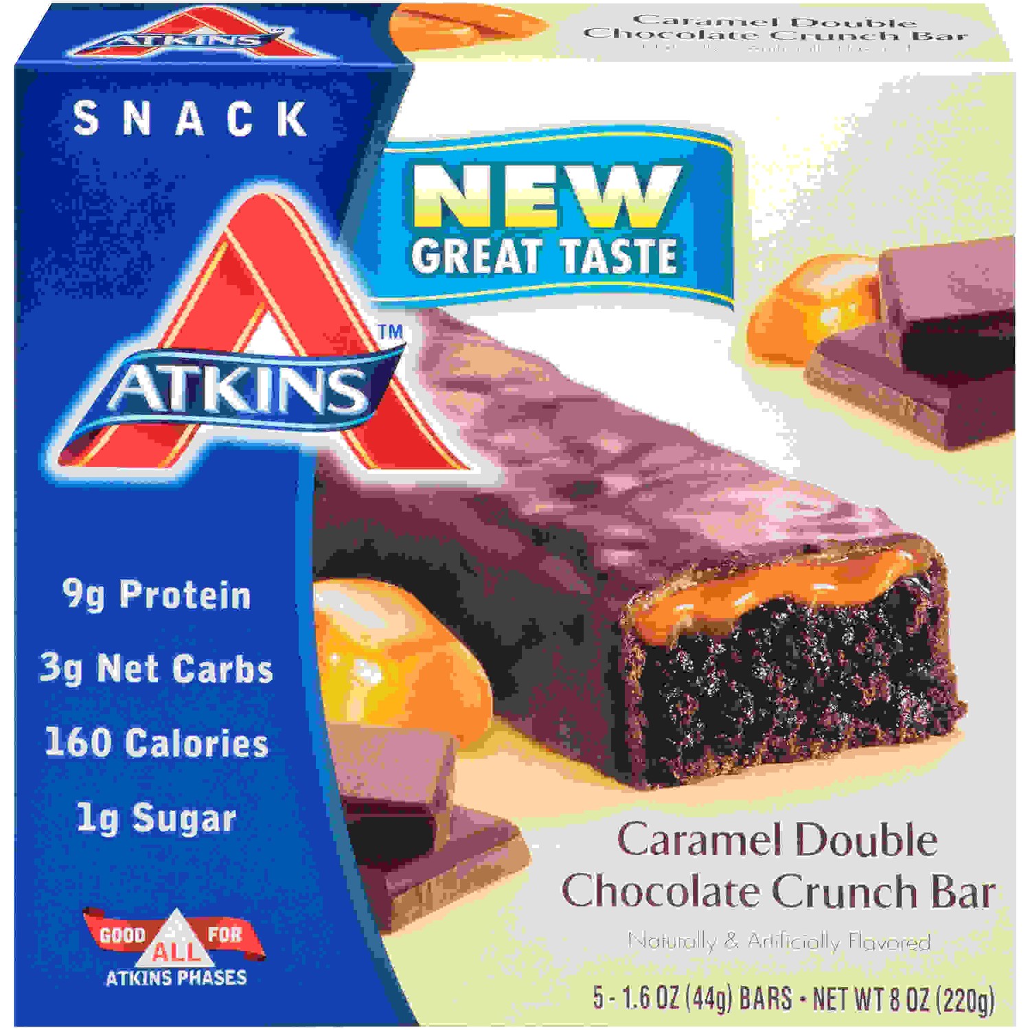 Atkins Advantage Bar Caramel Double Chocolate Crunch - 5 Bars (1x5/1.6 OZ)