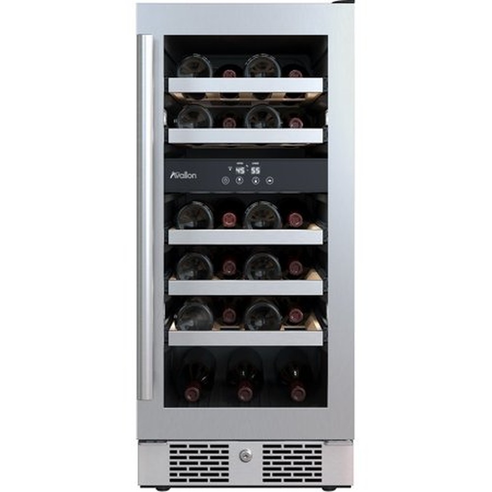 23 BOTTLE 15 BUILT-IN DUAL ZONE STAINLESS STEEL WINE REFRIGERATOR RIGHT HINGED