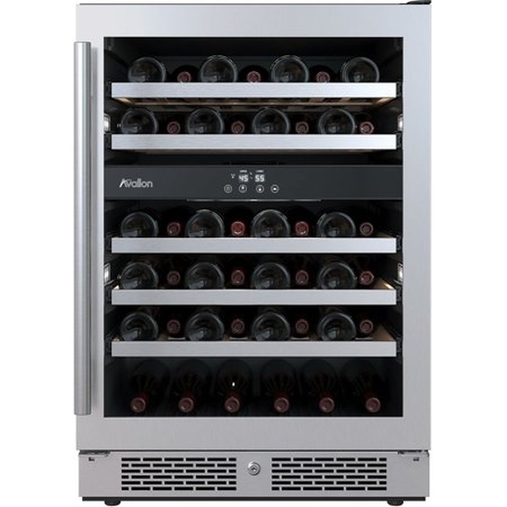 45 BOTTLE 24 BUILT-IN DUAL ZONE STAINLESS STEEL WINE REFRIGERATOR RIGHT HINGED