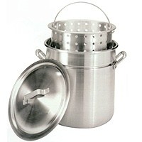 Barbour Bayou Classic Fryer/Steamer Stock Pot With Basket and Lid, 80 qt Capacity, 19-3/4 in Dia, Aluminum