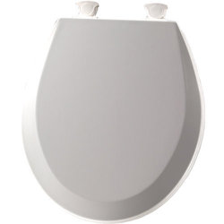Round Front Bowl Wood Closet Seat Closed Front Ice Grey