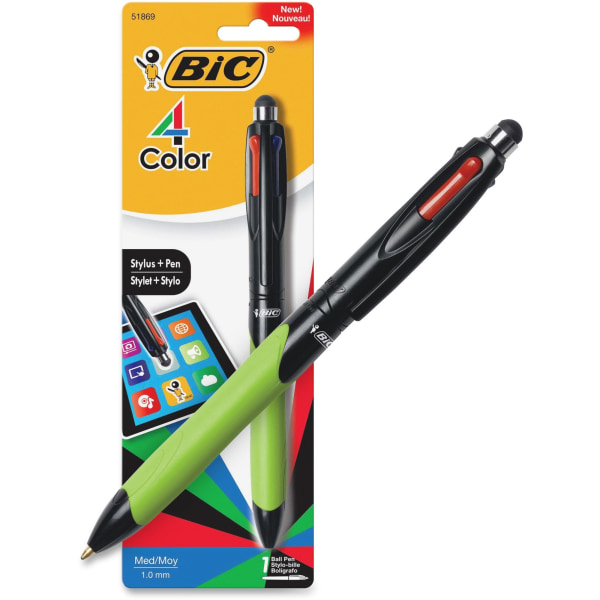 4-Color Stylus Ball Pen, Assorted