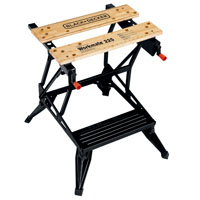 Workmate WM225 Work Bench With One Handed Clamp, 450 lb, 30 in H X 24 in W X 13-1/2 in D, Steel