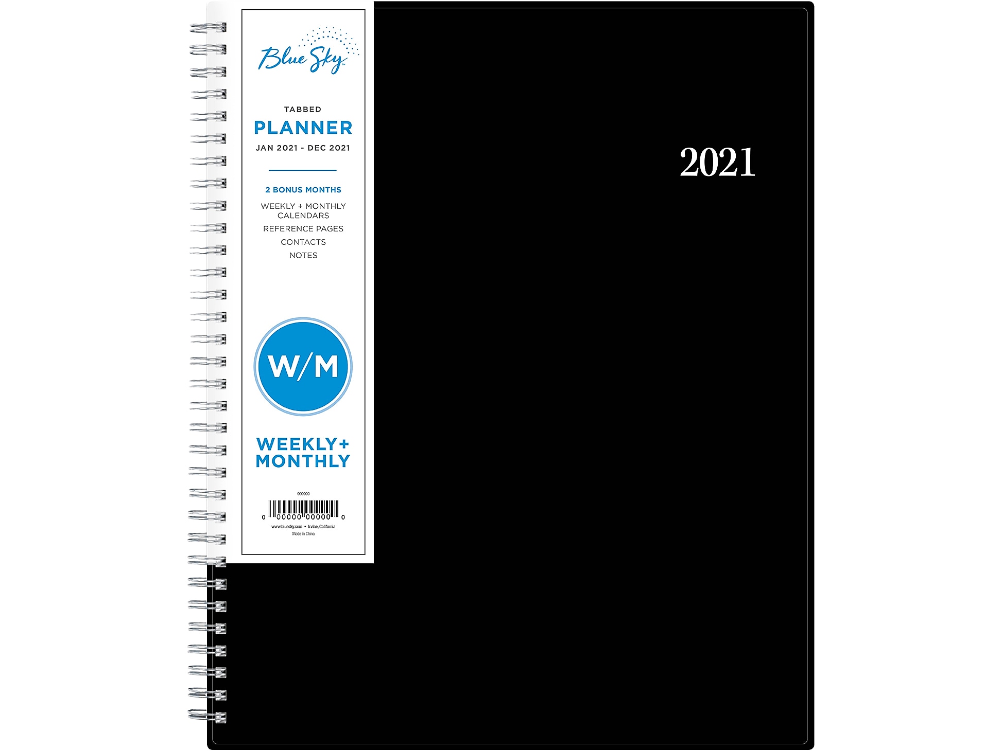Classic Red Weekly/Monthly Planner, Open Scheduling, 11 x 8.5, Black Cover, 2022