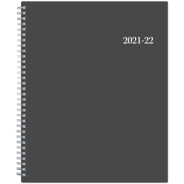 Academic Year Collegiate Weekly/Monthly Planner, 11 x 8.5, Charcoal, 2022-2022