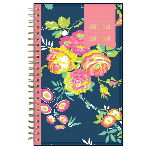 Day Designer Peyton Create-Your-Own Cover Weekly/Monthly Planner, Floral, 8 x 5, Navy, 12-Month (July-June): 2023 to 2023