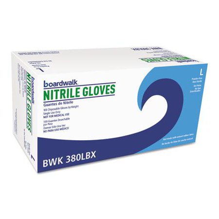 Disposable General-Purpose Nitrile Gloves, Large, Blue, 4 mil, 100/Box