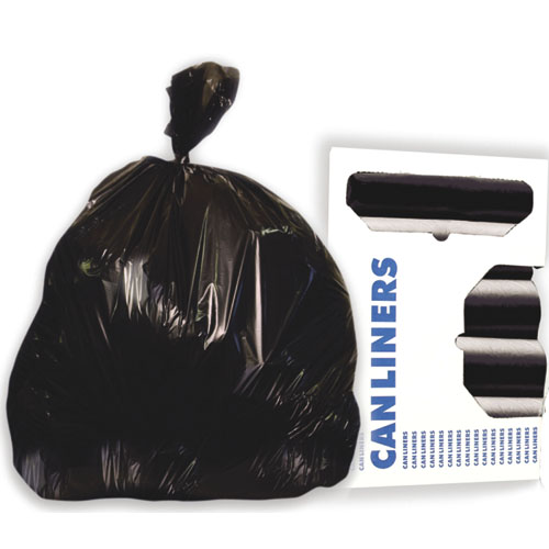 60 Gallon Black Garbage Bags, 38x58, 1.5mil, 100 Bags 