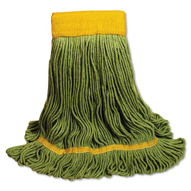 EcoMop Looped-End Mop Head, Recycled Fibers, Extra Large Size, Green, 12/Case