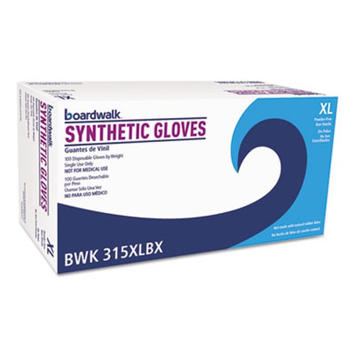 Powder-Free Synthetic Vinyl Gloves, X-Large, Cream, 4 mil, 1000/Case