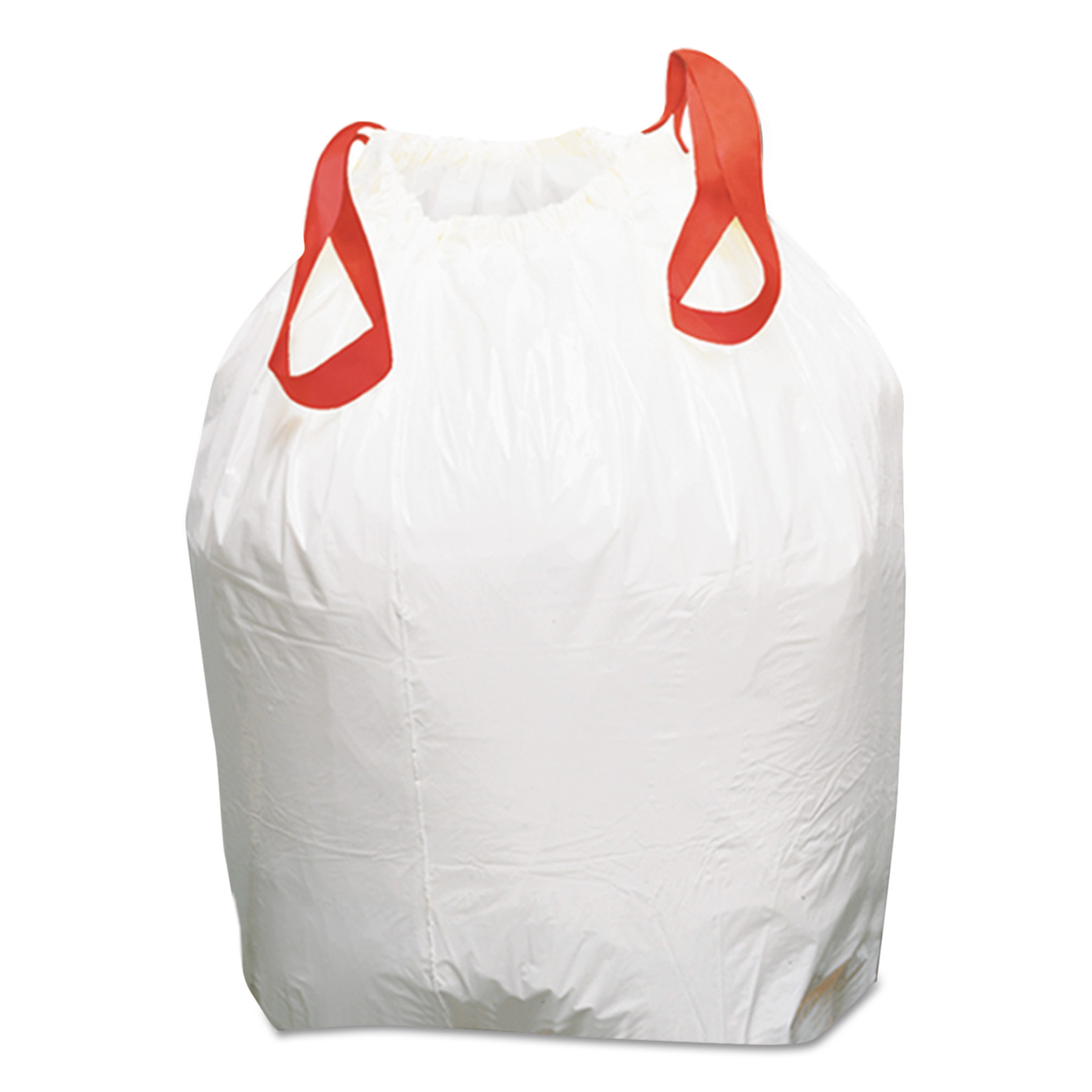 Drawstring Low-Density Can Liners, 13gal, 0.8 mil, White, 100/Case