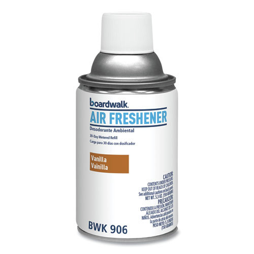 Metered Air Freshener Refill, Vanilla Bean, 5.3 oz Aerosol, 12/Case