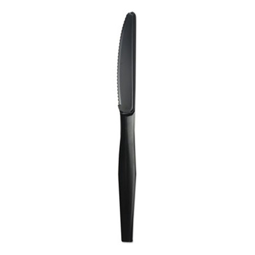 Heavyweight Polypropylene Cutlery, Knife, Black, 1000/Case