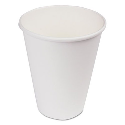 Paper Hot Cups, 12 oz, White, 1000/Case