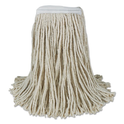 Banded Cotton Mop Heads, 24oz, White, 12/Case