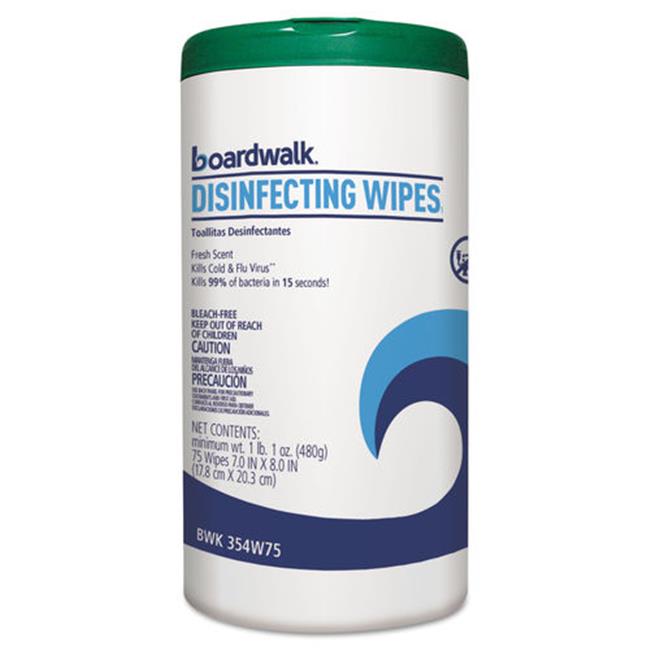 Disinfecting Wipes, 8 x 7, Fresh Scent, 75/Canister, 6 Canisters/Case