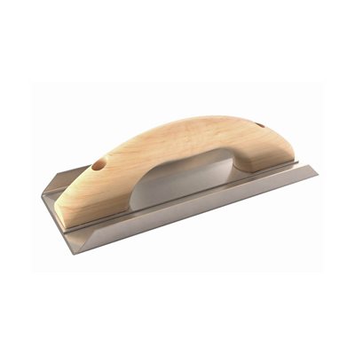ANGLE FLOAT - STAINLESS STEEL 10" x 4" - 3/4" LIP WOOD HANDLE