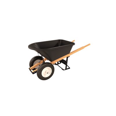 POLY TRAY BARROW - 5 3/4 CU FT - DOUBLE RIBBED TIRE WOOD HANDLE