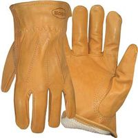 Boss 6133M Protective Gloves, Medium, Premium Grain Leather, Gold, Cotton Thermal Lining