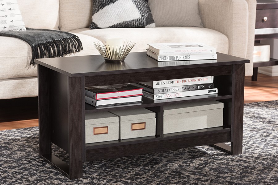 Baxton Studio Nerissa Modern and Contemporary Wenge Brown Finished Coffee Table
