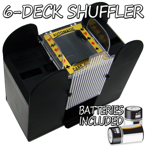6 Deck Playing Card Shuffler w/ Batteries