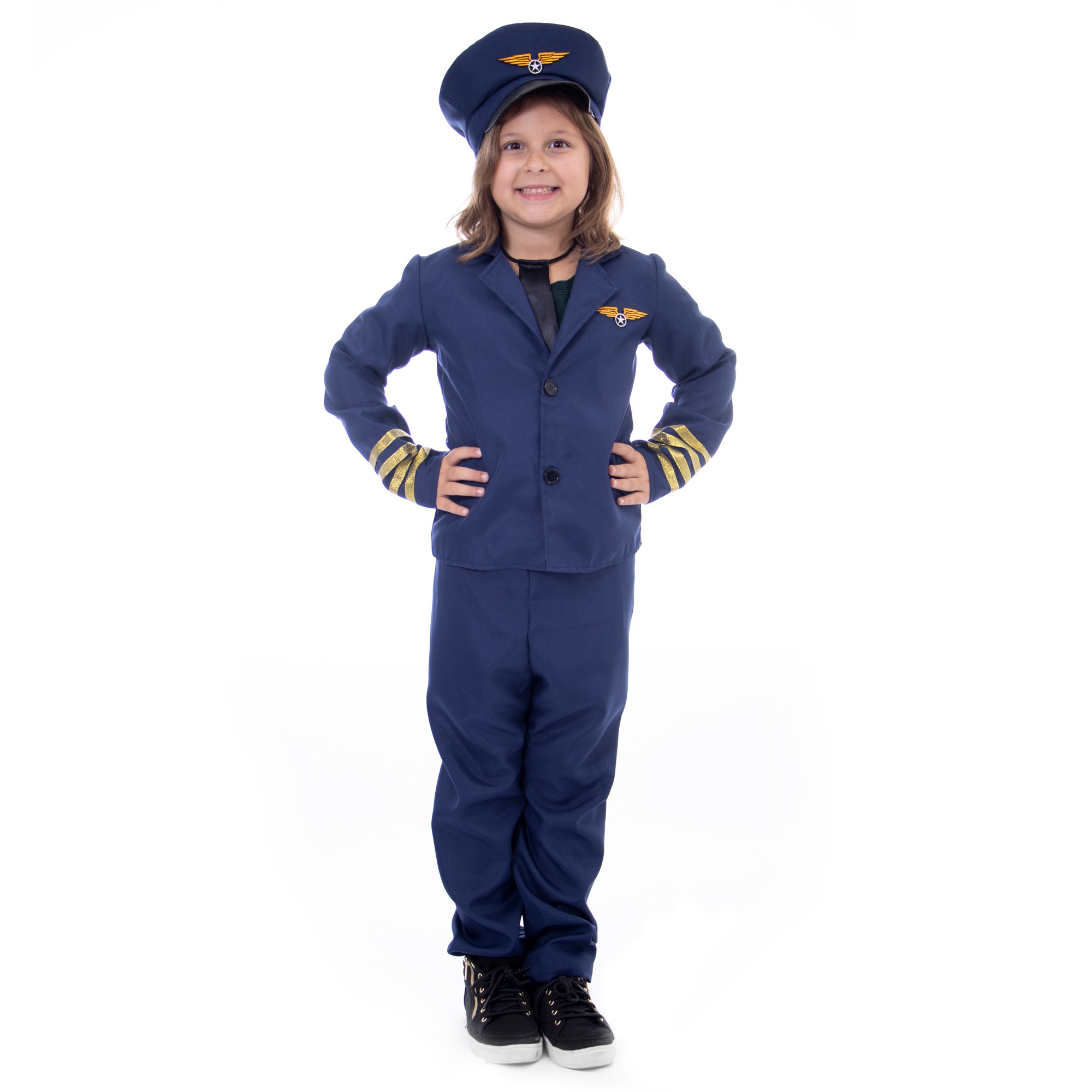 Airline Pilot Halloween Costume - Kids Unisex, Medium