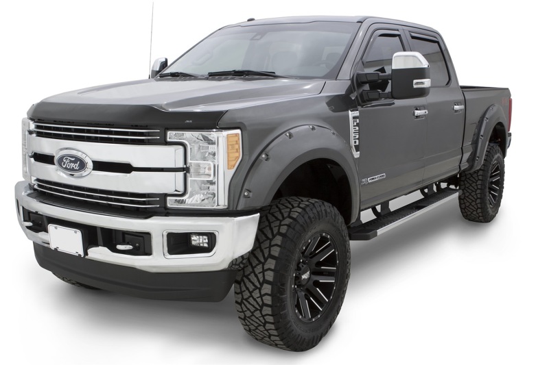 17-17 F250/350/450 SUPER DUTY FENDER FLARES POCKET STYLE-PAINTED 4PC SHADOW BLACK