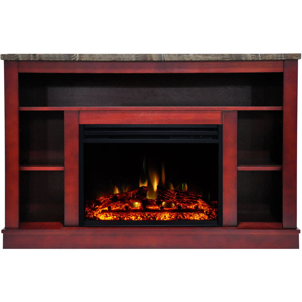 47.2"x15.7"x32.5" Seville Fireplace Mantel w/ Deep & Enhanced Log Insert