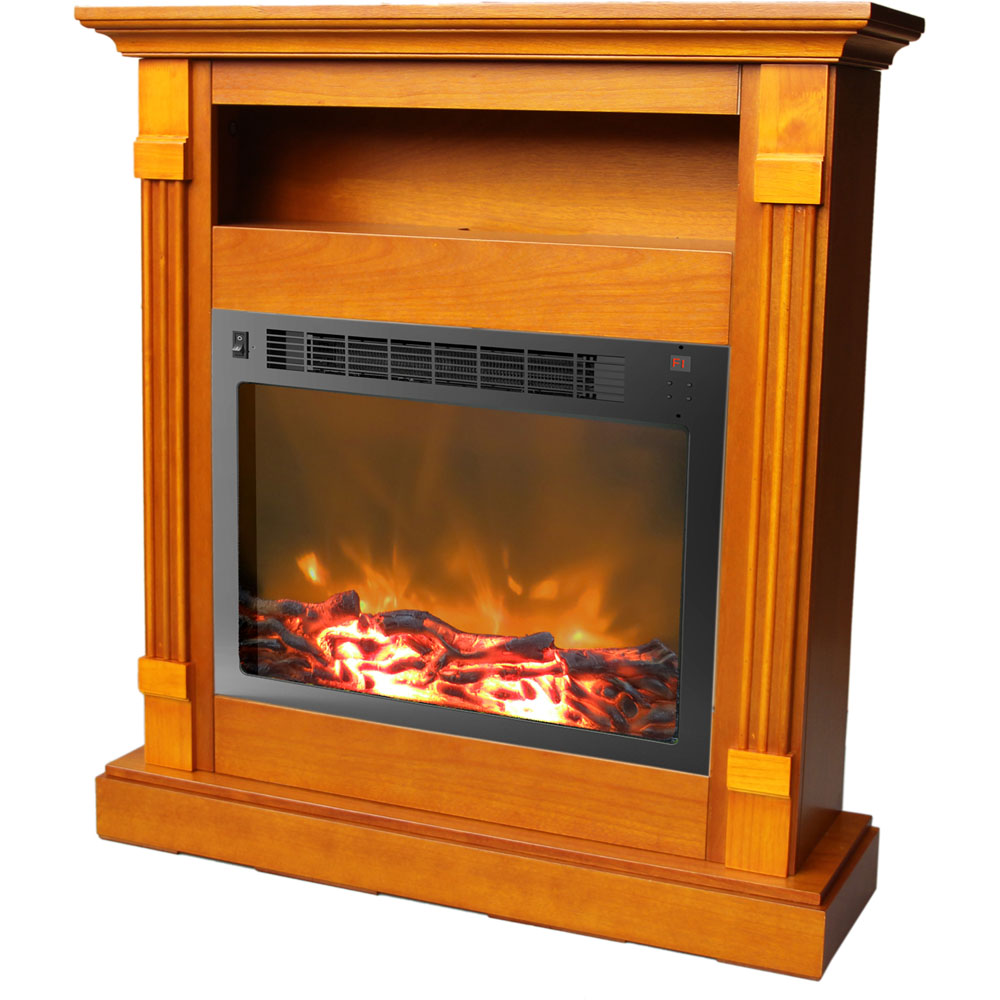 33.9"x10.4"x37" Sienna Fireplace Mantel with Insert