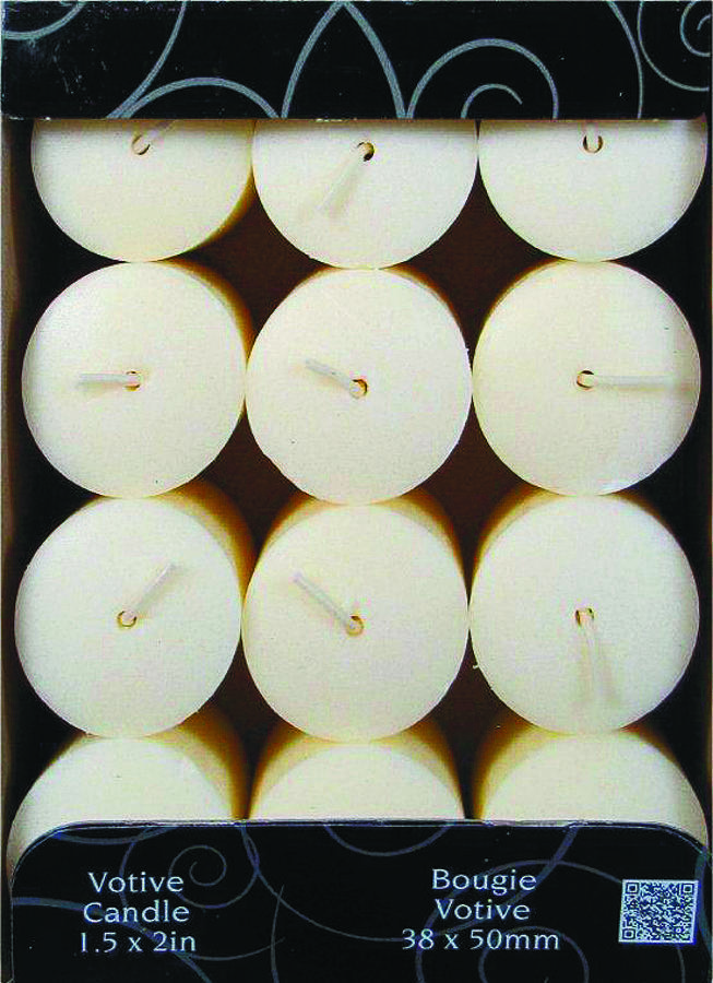 Candle,-Lite 1276570 Flat Top Votive Scented Candle, 1-1/2 in Dia X 2 in H, Creamy Vanilla Swirl