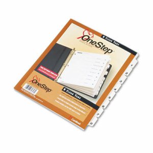 Traditional OneStep Index System, 8-Tab, 1-8, Letter, White, 8/Set