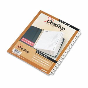 Traditional OneStep Index System, 15-Tab, 1-15, Letter, White, 15/Set