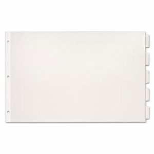 Paper Insertable Dividers, 5-Tab, 11 x 17, White Paper/Clear Tabs