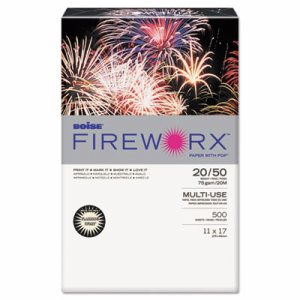 FIREWORX Colored Paper, 20lb, 11 x 17, Flashing Ivory, 500 Sheets/Ream