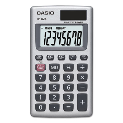 SL-300SV Handheld Calculator, 8-Digit LCD, Silver