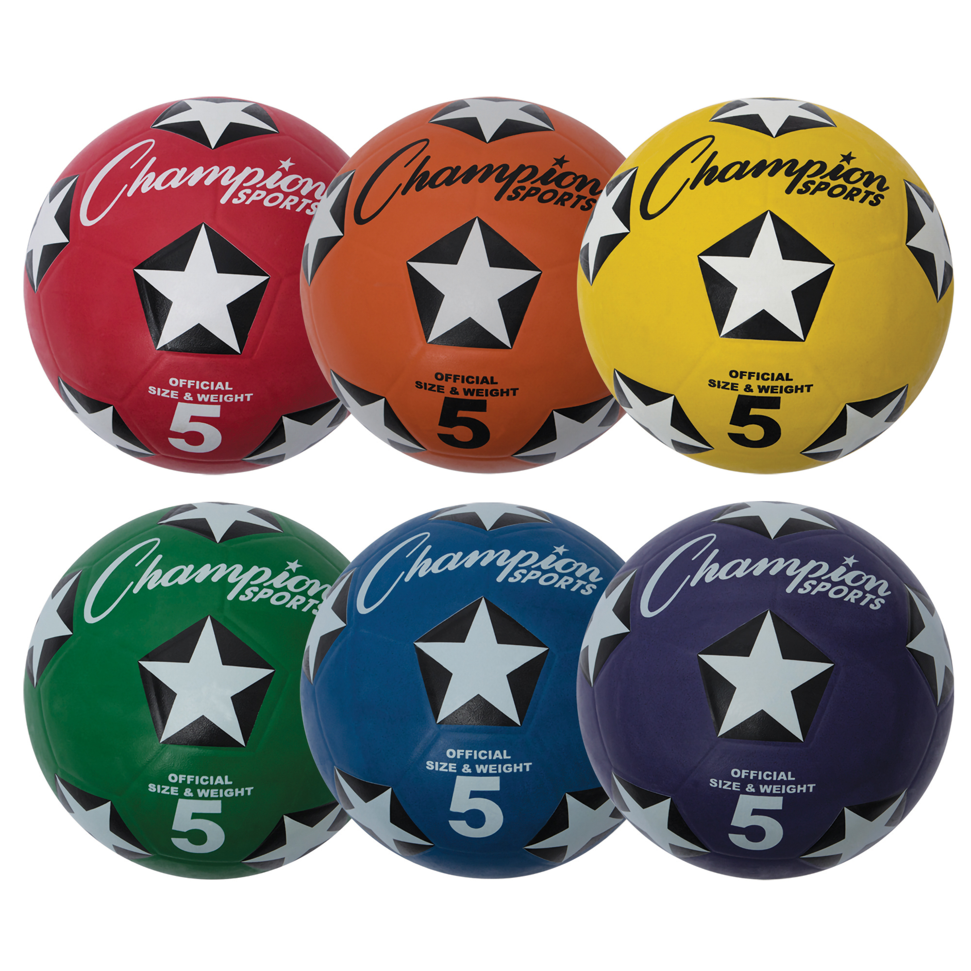 Rubber Cover Soccer Ball Set, Size 5, Set of 6